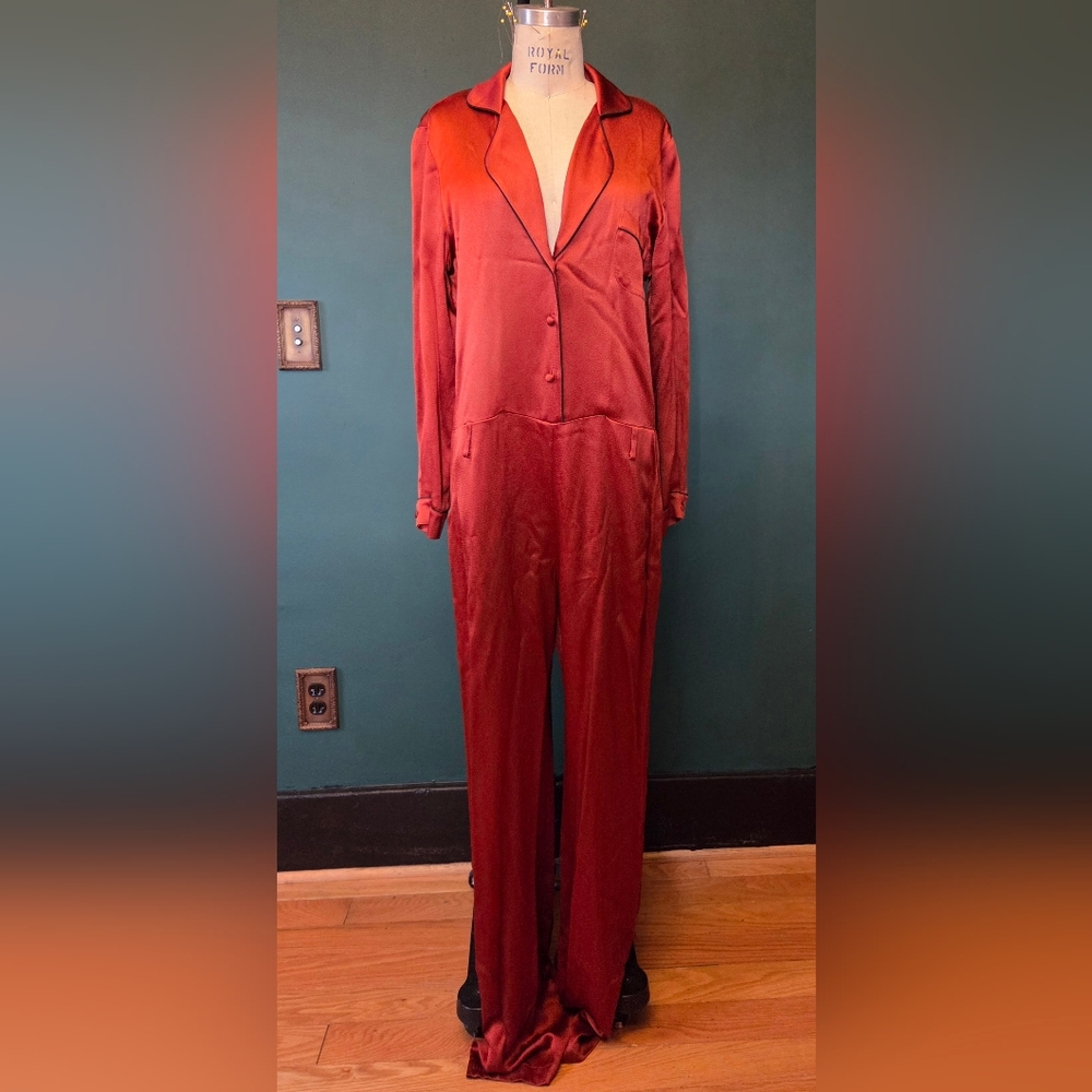 Alexis Rust Satin Jumpsuit